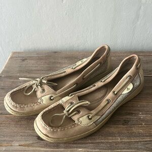 Sperry Tan Top Slider Boat Shoes Size 9